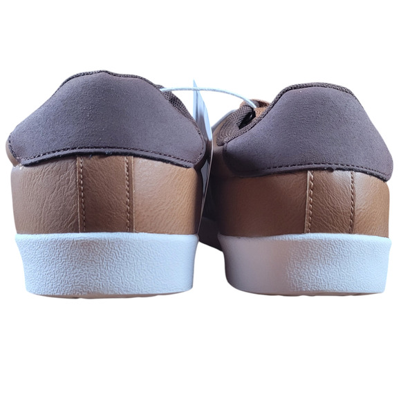 Royal Class Men's Dress Sneaker Size 9 Vegan Leather Casual Brown Lace Up Casual - Picture 4 of 11